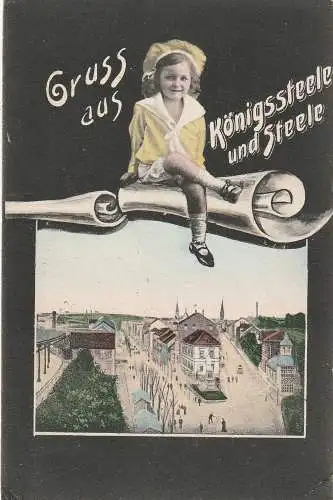 [Ansichtskarte] 4300 ESSEN - KÖNIGSSTEELE / STEELE, Gruß aus..., 1907, kl. Druckstelle. 