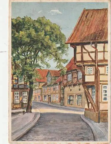 [Ansichtskarte] 4902 BAD SALZUFLEN, Partie an der Wenkenstrasse, Künstler-Karte, 1942. 