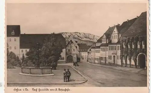 [Ansichtskarte] 0-8313 DOHNA nach Gemälde von Albert Rosenhahn, Verlag Adam - Dresden. 