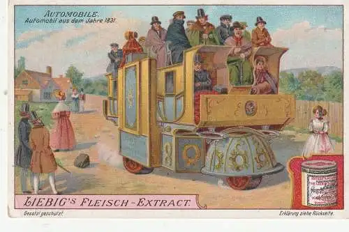 AUTOMOBIL - VORLÄUFER aus dem Jahr 1831, Liebig Sammelbild
