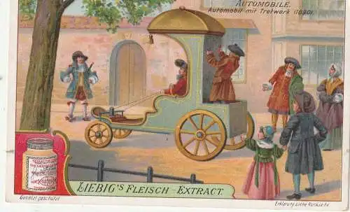 AUTOMOBIL - VORLÄUFER aus dem Jahr 1690, Liebig Sammelbild