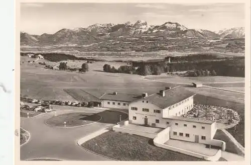 [Ansichtskarte] 8167 IRSCHENBERG, Autobahn Raststätte 50er Jahre, Luftaufnahme, Oldtimer. 