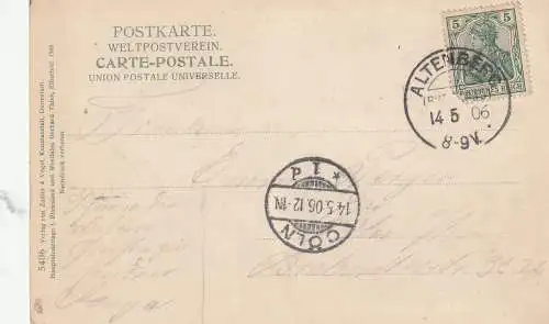 [Ansichtskarte] 5068 ODENTHAL - ALTENBERG, Altenberger Dom, 1905, color. 