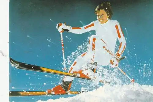 [Ansichtskarte] WINTERSPORT - SKI, ANNEMARIE MOSER, Autogrammkarte. 