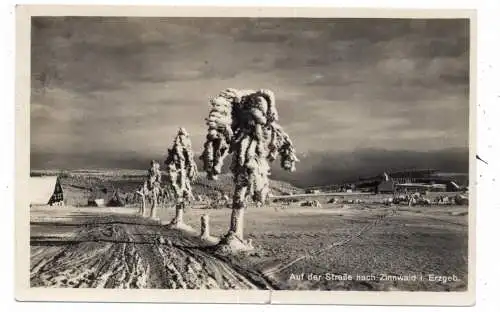 [Ansichtskarte] 0-8231 ZINNWALD, Winterszene auf der Strasse nach zinnwald, 1931. 