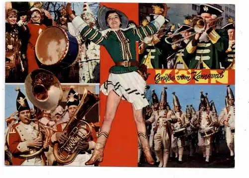 [Ansichtskarte] 5000 KARNEVAL, Rote Funken, Ehrengard, Prinzen-Garde, Mariechen Jan van Werth. 
