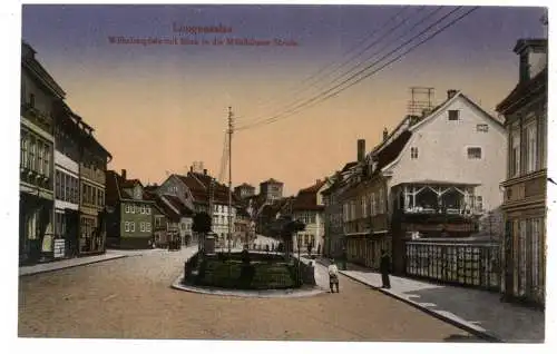 [Ansichtskarte] 0-5820 LANGENSALZA, Wilhelmsplatz, Blick in die Mühlhäuser Strasse, Verlag Kaiser-Bazar. 