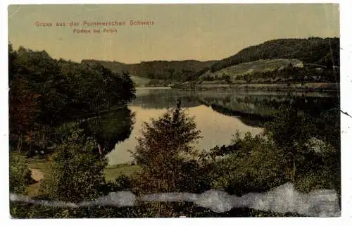 [Ansichtskarte] POMMERN - BAD POLZIN / POLCZYN ZDROJ, Fünfsee, 1918, color, Verlag Neuenfeld. 