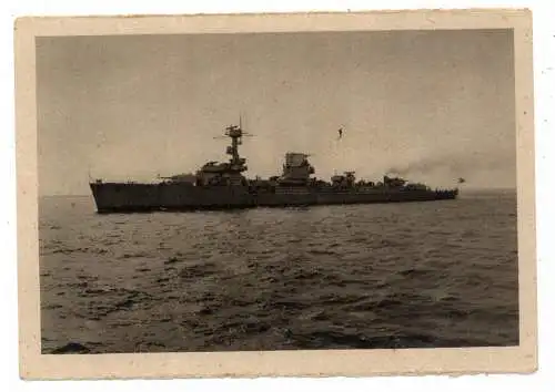 [Ansichtskarte] MILITÄR - MARINE / NAVY, Reichsmarine, Kreuzer "LEIPZIG", WHW 1933/34. 