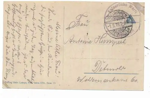 [Ansichtskarte] MILITÄR - MARINE / NAVY, 1.Weltkrieg,  SMS "DERFLINGER", 1915, deutsche  Feldpost. 