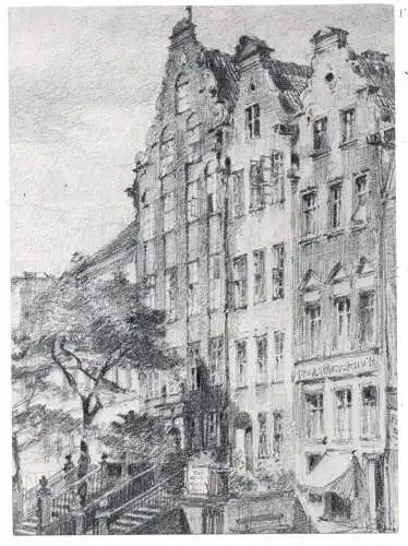 [Ansichtskarte] WESTPREUSSEN - ELBING / ELBLAG, Das Kamelhaus in der Elbinger Spieringstrasse, Künstler-Karte P.E. Gabel, Nachkriegskarte. 