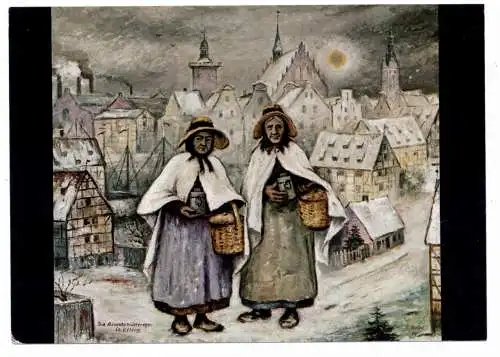 [Ansichtskarte] WESTPREUSSEN - ELBING / ELBLAG, Elbinger Adventsmütterchen, Ölgemälde von Ernst Kossol, Nachkriegskarte. 