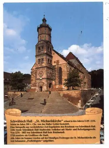 [Ansichtskarte] 7170 SCHWÄBISCH HALL, St. Michaelskirche, Chronik - AK. 