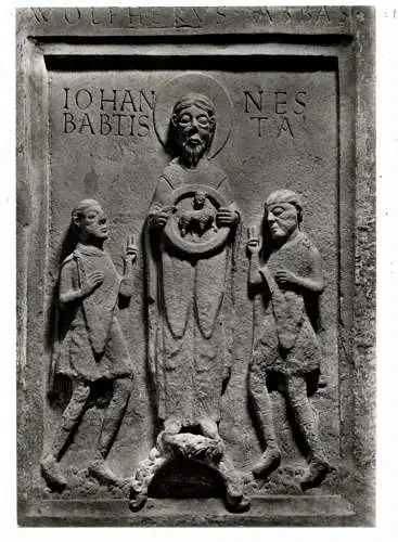 8612 EBRACH - GROSSBIRKACH, Johanniskirche, Sandsteinreleif "Heidentaufe"