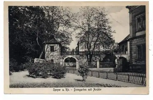[Ansichtskarte] 6720 SPEYER, Domgarten mit Archiv, 1918. 