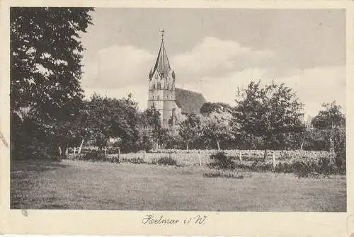 [Ansichtskarte] 4435 HORSTMAR, St. Gertrudis Kirche und Umgebung, 1939, Feldpost. 