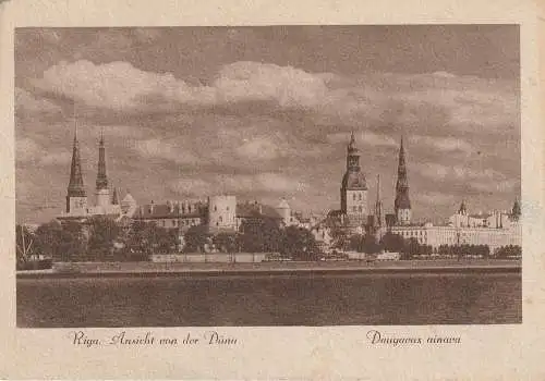 LATVIJA / LETTLAND - RIGA, Blick von der Düna, 1943