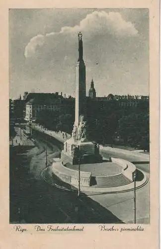 LATVIJA / LETTLAND - RIGA, Das Freiheitsdenkmal, 1943