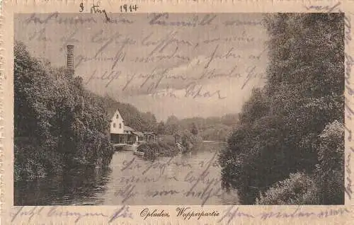 [Ansichtskarte] 5090 LEVERKUSEN - OPLADEN, Wupperpartie, 1914. 