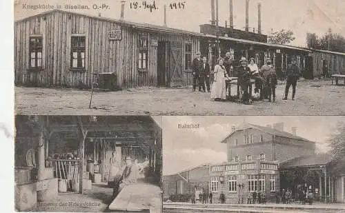 [Ansichtskarte] OSTPREUSSEN - BIESSELLEN / BIESAL, Kriegsküche, Bahnhof, 1915, Feldpost, Verlag Liebert - Osterode. 