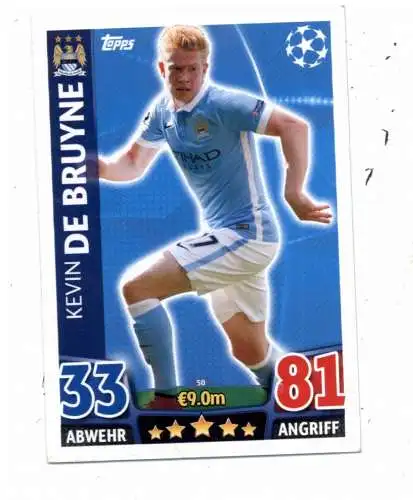 FUSSBALL - MANCHESTER CITY - KEVIN DE BRUYNE, Match Attax