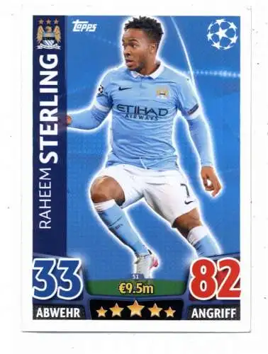 FUSSBALL - MANCHESTER CITY - RAHEEM STERLING, Match Attax