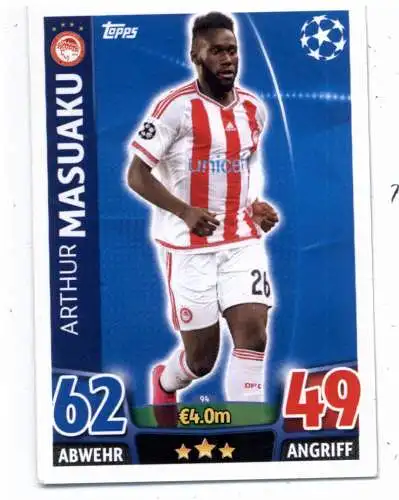 FUSSBALL - OLYMPIAKOS PIRÄUS - ARTHUR MASUAKU, Match Attax