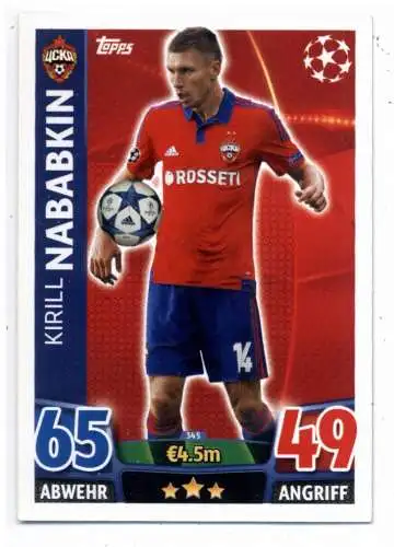 FUSSBALL - ZSKA MOSKAU - KIRILL NABABKIN, Match Attax