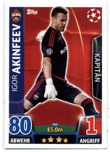 FUSSBALL - ZSKA MOSKAU - IGOR AKINFEEV, Match Attax