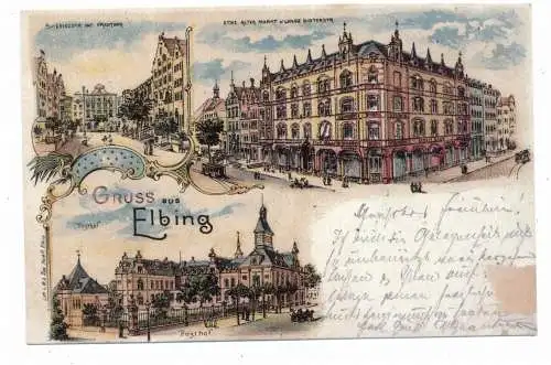 [Ansichtskarte] WESTPREUSSEN - ELBING / ELBLAG, Lithographie, REPRO. 