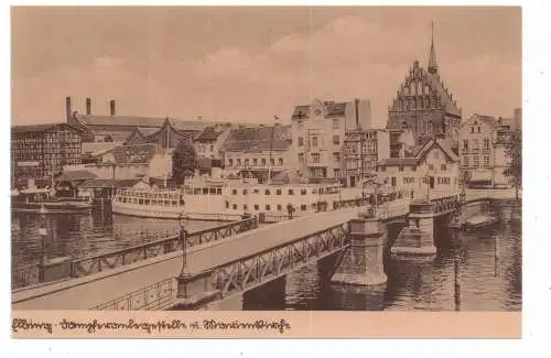 [Ansichtskarte] BINNENSCHIFFE - ELBINGFLUSS, Dampferanlegestelle Elbing, REPRO. 