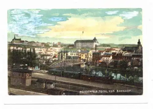 [Ansichtskarte] 0-4850 WEISSENFELS, Totalansicht vom Bahnhof, REPRO. 