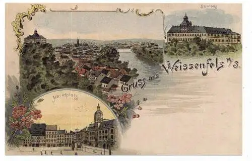 [Ansichtskarte] 0-4850 WEISSENFELS, Gruß aus Lithographie, REPRO. 