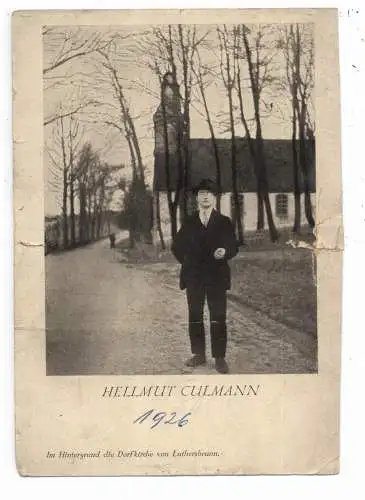 [Ansichtskarte] 0-4601 LUTHERSBRUNNEN, Pfarrverweser und Vikar Hellmut Culmann von 1922 - 1926, schlechte Erhaltung. 