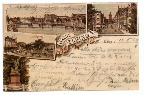 [Ansichtskarte] WESTPREUSSEN - ELBING / ELBLAG, Lithographie, REPRO. 