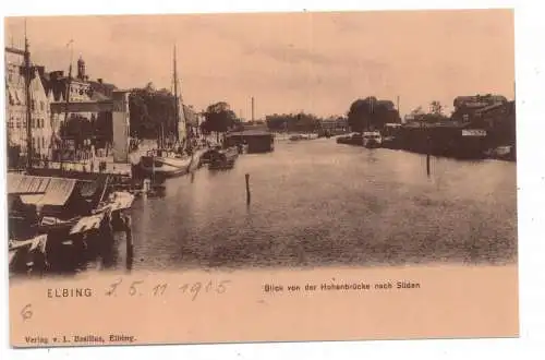 [Ansichtskarte] WESTPREUSSEN - ELBING / ELBLAG, Blick von der Hohenbrücke, REPRO. 