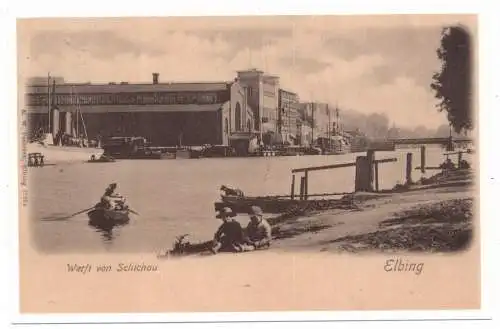 [Ansichtskarte] WESTPREUSSEN - ELBING / ELBLAG, Werft von Schichau, REPRO. 