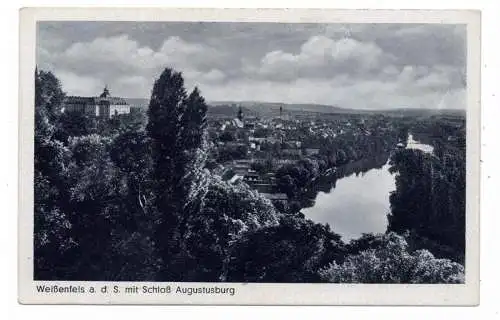 [Ansichtskarte] 0-4850 WEISSENFELS, Blick auf den Ort und das Schloß, Verlag Paris - Jena, 30er Jahre. 