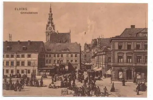 [Ansichtskarte] WESTPREUSSEN - ELBING / ELBLAG, Altstadt - Schmiedestrasse, REPRO. 