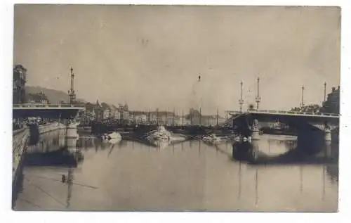 [Ansichtskarte] B 4000 LÜTTICH / LIEGE, 1. Weltkrieg, zerstörte Brücke, Photo-AK. 