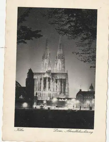 [Ansichtskarte] 5000 KÖLN, DOM, Abendbeleuchtung, 50er Jahre. 