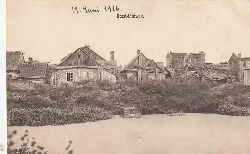BELARUS / WEISSRUSSLAND - BREST - LITOWSK, Zerstörungen 1. Weltkrieg, 1916