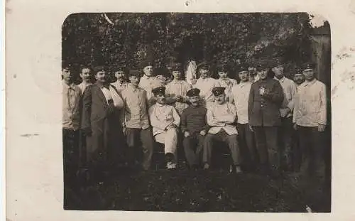 4030 RATINGEN, 1.Weltkrieg, Verwundete im Vereins-Lazarett, Kath. Krankenhaus, 1917, Photo-AK
