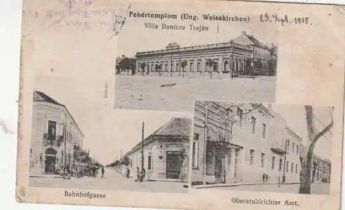 SERBIEN - WEISSKIRCHEN / BELA CRKVA, Villa Danicza Trajan, Bahnhofgasse, Oberstuhlrichter Amt, 1915 deutsche Feldpost, Kanonen Bat.