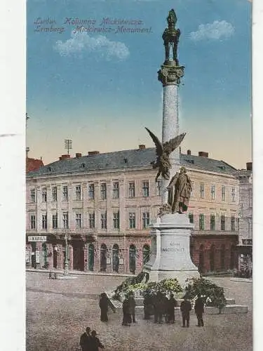 [Ansichtskarte] UKRAINE - LEMBERG / LWIW, Mickiewicz - Monument, 1916. 