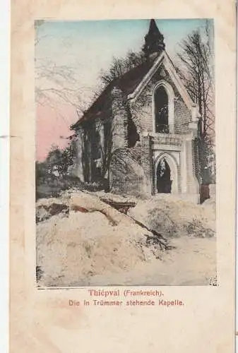 [Ansichtskarte] F 80300 THIEPVAL, 1. Weltkrieg, zerstörte Kapelle, Verlag Bellinger - Saarlouis. 