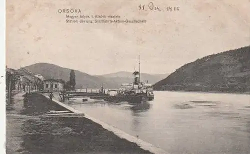 RUMÄNIEN / ROMANIA - ORSOVA, Anleger der Ungarischen Schiffahrts - Aktien - Ges., Verlag Trenkler 1907