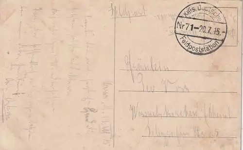 [Ansichtskarte] PL 06-500 MLAWA, Aleja, 1915, deutsche Feldpost. 