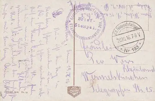 [Ansichtskarte] UKRAINE - LEMBERG / LWIW, Ecke Karl Ludwigs - und Jagellonerstrasse, 1916, deutsche Feldpost. 