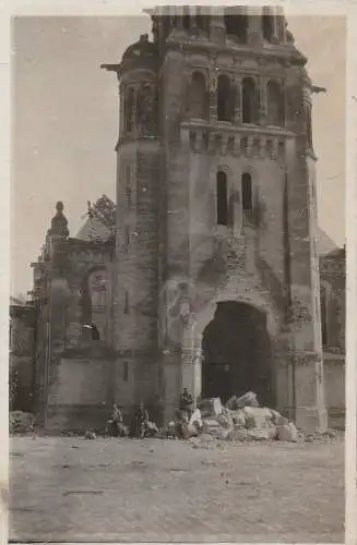 F 02190 NEUFCHATEL - SUR - AISNE, l'Eglise, Zerstörungen 1. Weltkrieg, Photo 5,7 x 8,7 cm